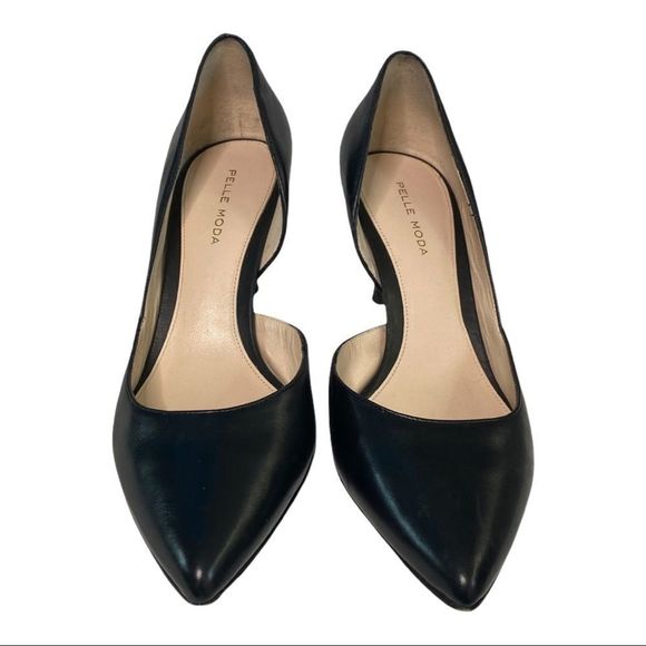 Pelle Moda black leather slip on pump heels 7.5 - Picture 3 of 6